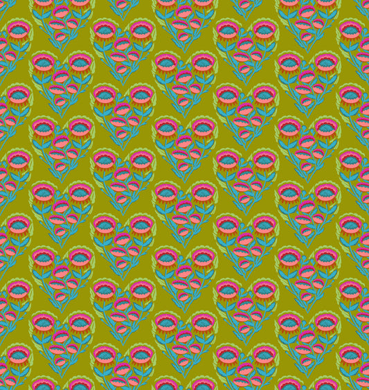 Allegory By Anna Maria Textiles for Northcott Fabrics -Pitter Pat - Lichen