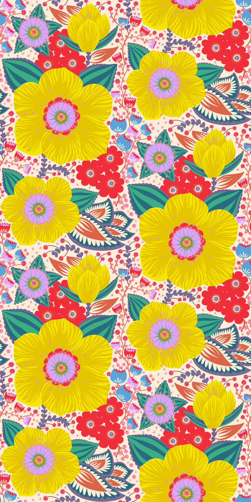 Overdressed Honorable Mention fabric in primary by Anna Maria Textiles for Northcott Fabrics - 100% cotton quilting fabric featuring vibrant geometric print