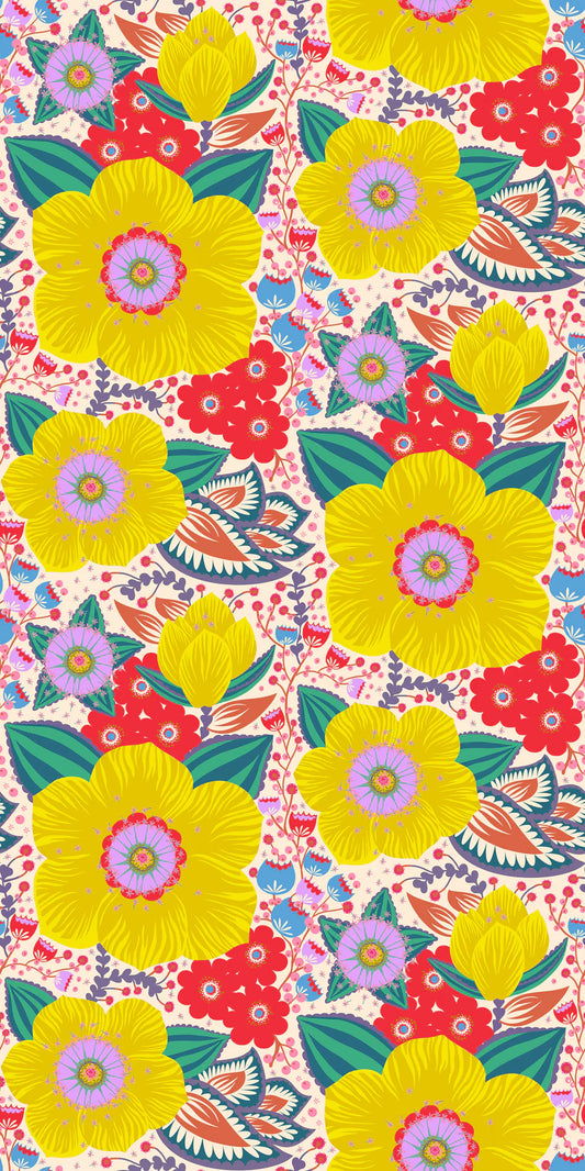 Overdressed Honorable Mention fabric in primary by Anna Maria Textiles for Northcott Fabrics - 100% cotton quilting fabric featuring vibrant geometric print