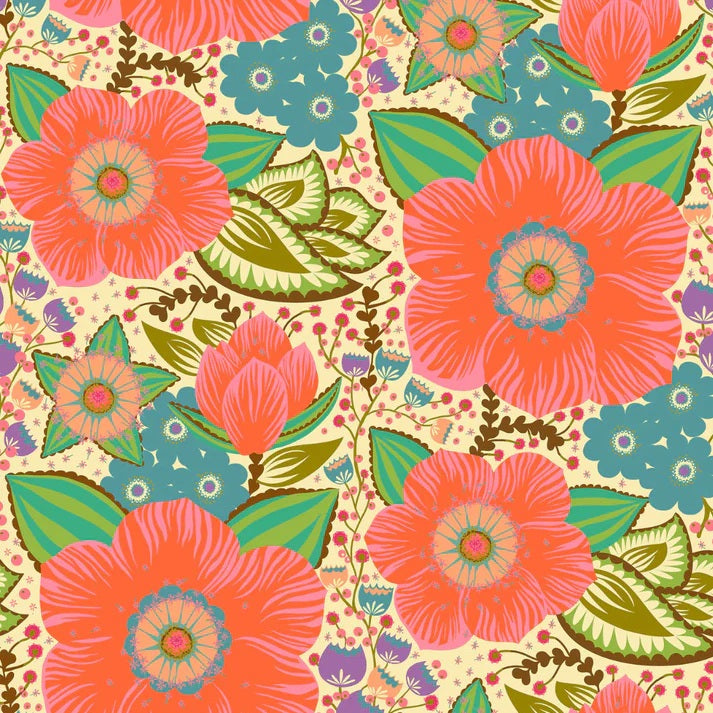 Overdressed By Anna Maria Textiles for Northcott Fabrics - Honorable Mention - Coral