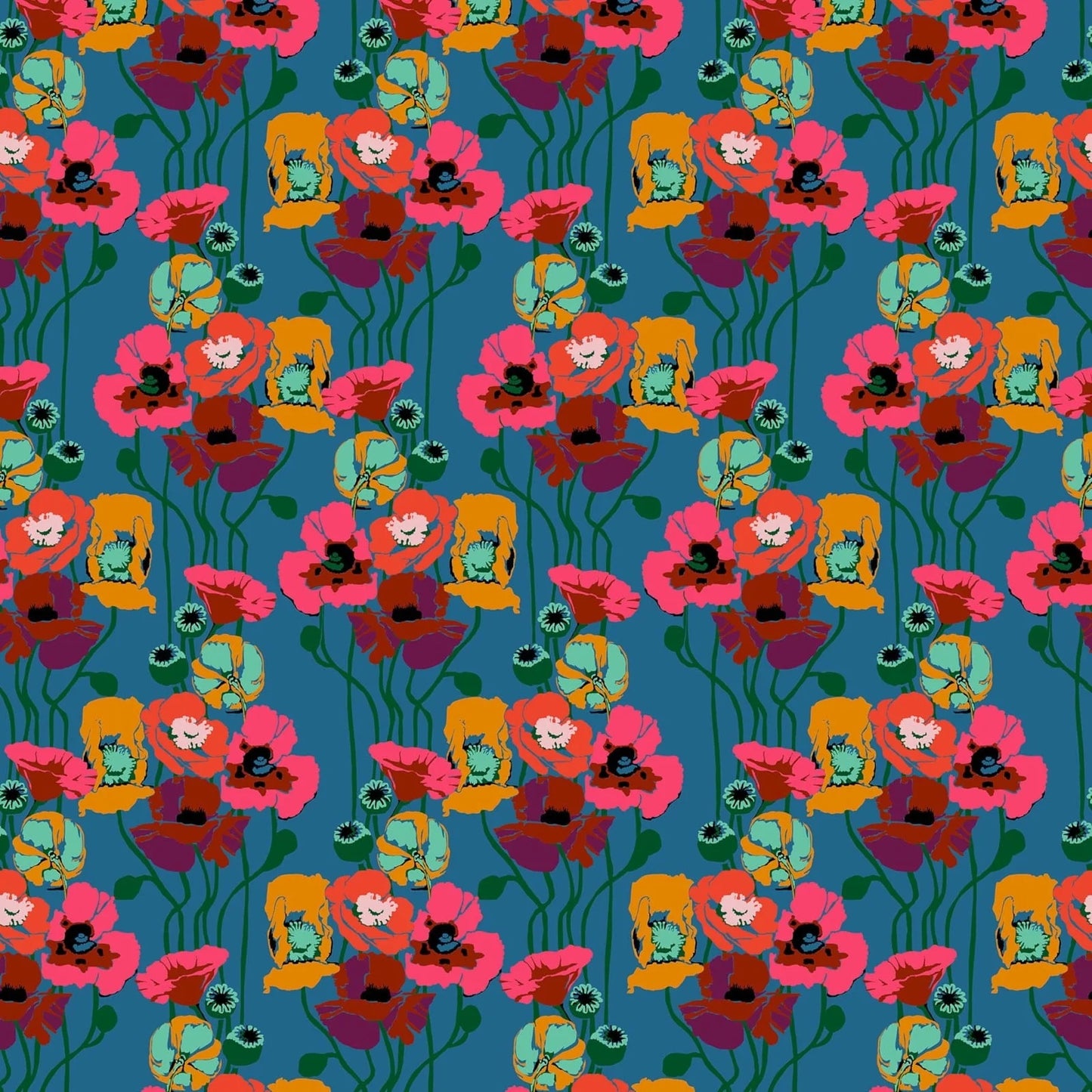 Overdressed By Anna Maria Textiles for Northcott Fabrics - Pouring Poppies - Paint