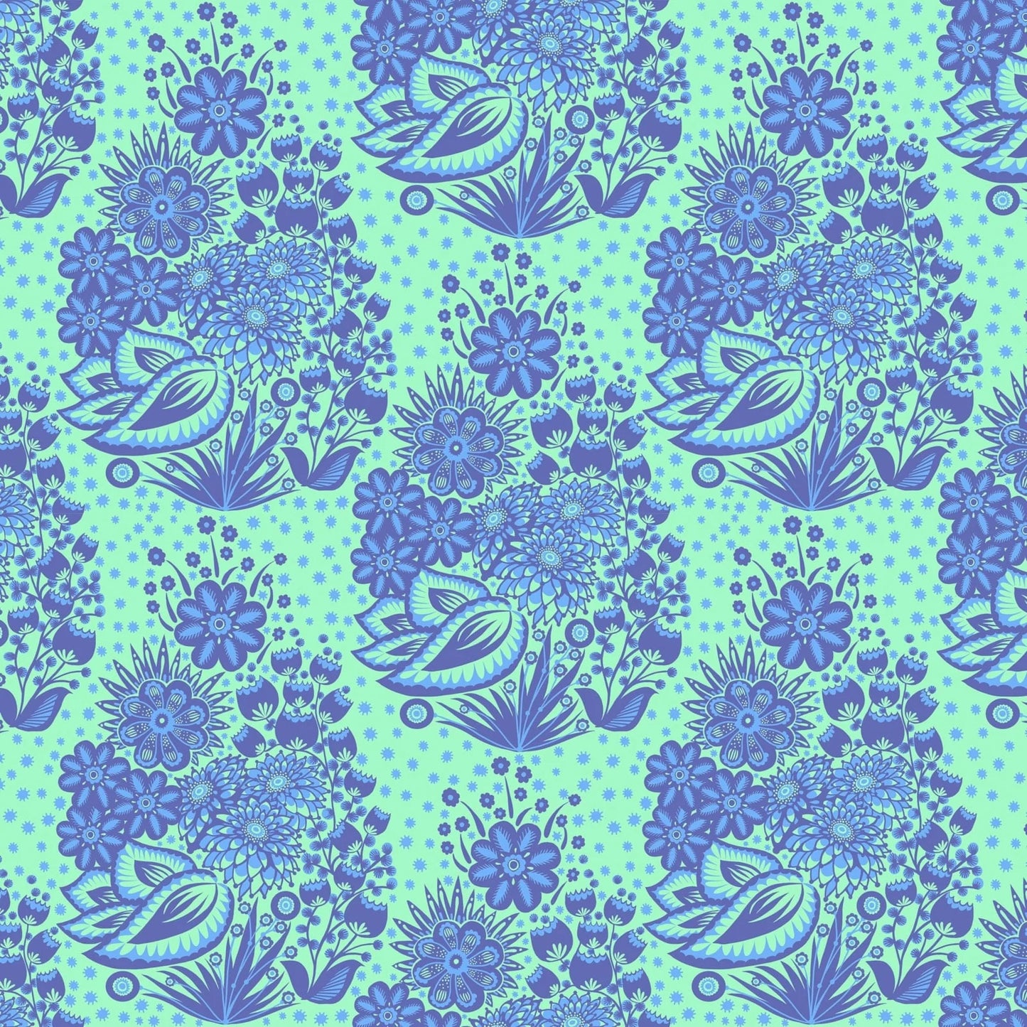 Overdressed By Anna Maria Textiles for Northcott Fabrics - Totem - Blue