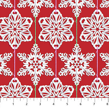 Paperflakes in Red Hot from Cozy Christmas by Anna Maria Textiles for Northcott — red holiday print quilting cotton
