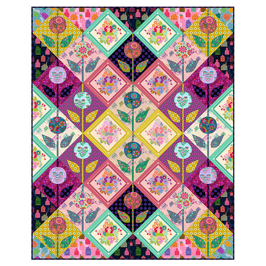 Allegory quilt pattern by Anna Maria Textiles for Northcott Fabrics - finished quilt 62x77.5 inches