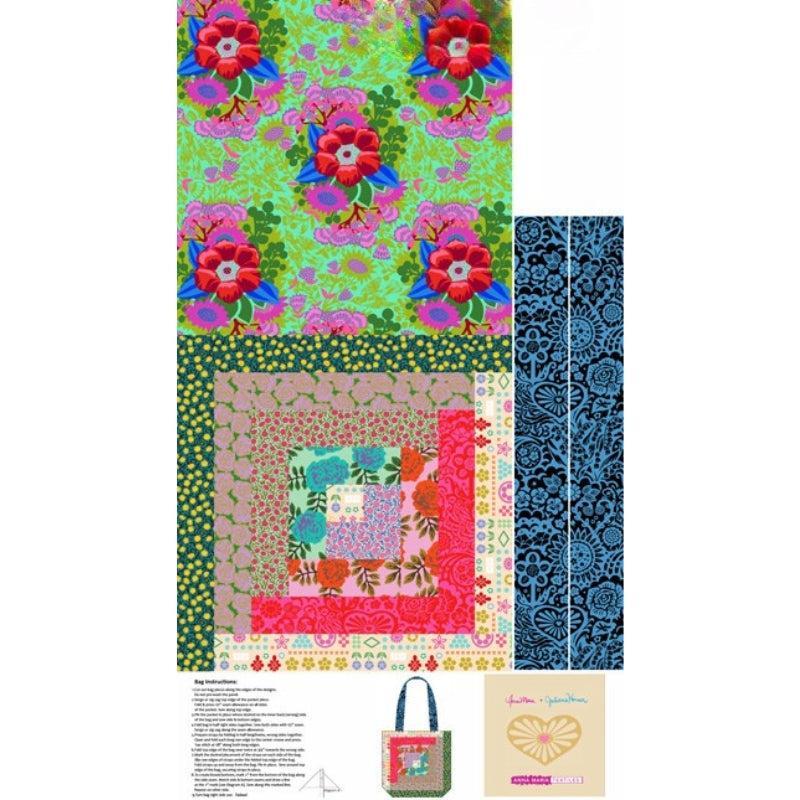 Anna Maria Textiles canvas tote bag panel by Northcott Fabrics - 24x43 inch cotton canvas DIY tote bag project panel