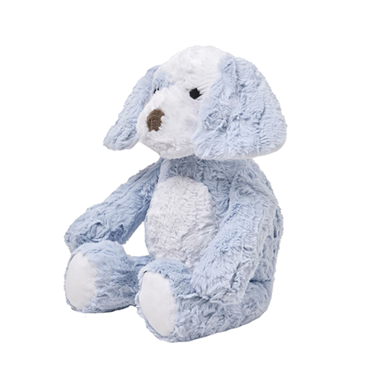 Barkley the Puppy in pale blue plush with floppy ears, a white muzzle, tummy and paws, shown at an angle.
