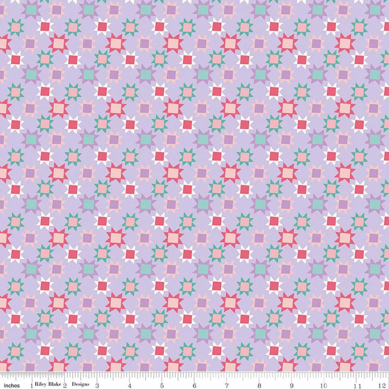 Stars - Purple: Patchwork Stars Purple fabric featuring star pattern on purple background
