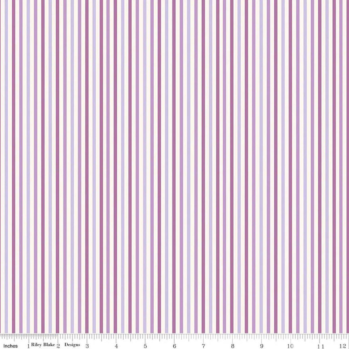 Stripes - Purple: Patchwork Stripes Purple fabric featuring purple and white striped pattern