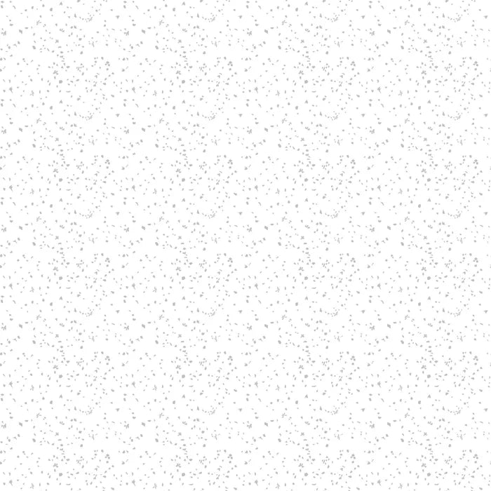 Dovetail Petals White Gray fabric by Ghazal Razavi for Figo Fabrics featuring delicate gray petals on white background, 100% cotton quilting fabric