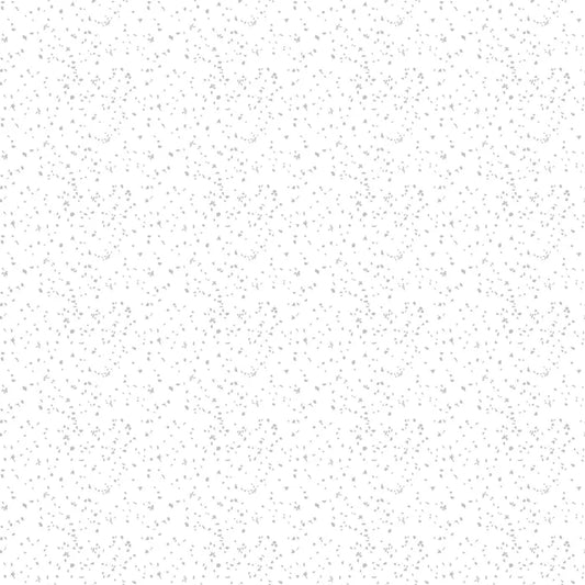 Dovetail Petals White Gray fabric by Ghazal Razavi for Figo Fabrics featuring delicate gray petals on white background, 100% cotton quilting fabric