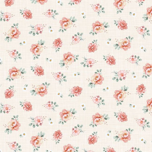 Timeless Treasures Till the Cows Come Home - Floral - Cream