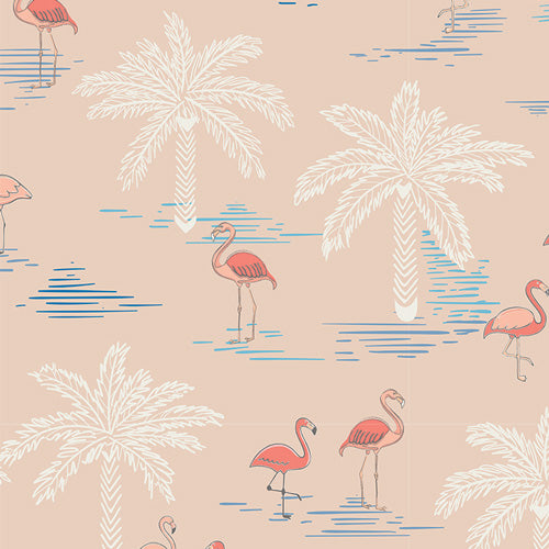 Gulf Breeze Flamingo Paradise fabric by Becca Plymale for Art Gallery Fabrics — 100% premium quilting cotton
