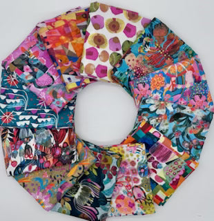 Colori half yard bundle by Este Macleod for FreeSpirit Fabrics – handcut coordinating .457m prints, vibrant multicolour collection, 100% cotton
