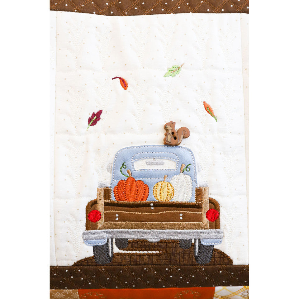 Autumn Acres bench pillow embellishment kit contents — fall notions by Kimberbell Designs

