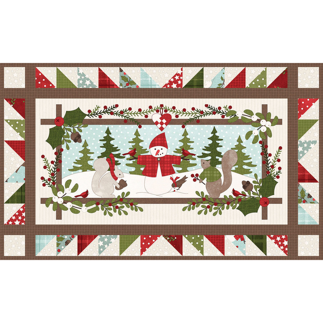 Snowtop Mountain Flannel table runner kit by Bonnie Sullivan for Riley Blake — cozy winter quilting flannel
