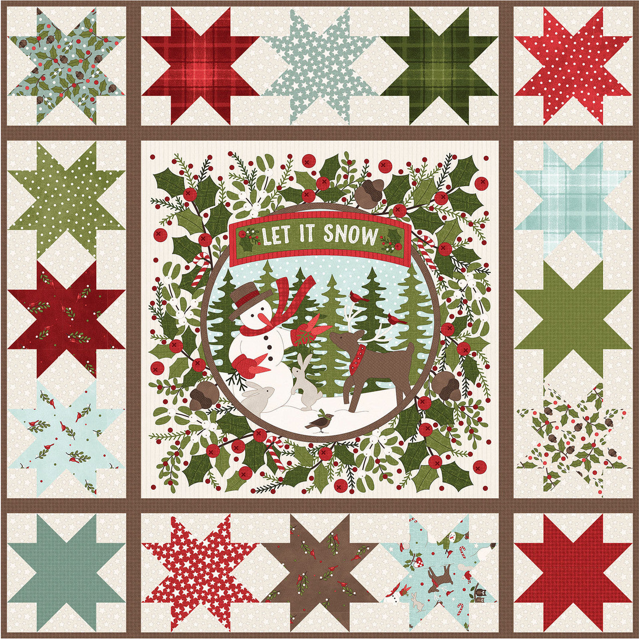 Snowtop Mountain Flannel wall hanging kit by Bonnie Sullivan for Riley Blake — winter holiday quilting flannel
