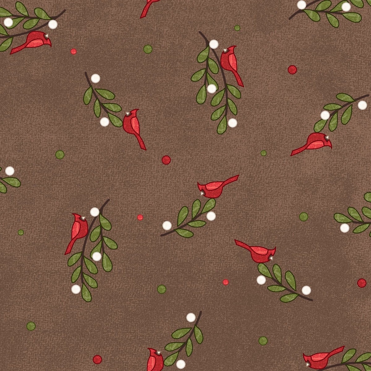 Snowtop Mountain flannel Bunches Brown fabric print by Bonnie Sullivan for Maywood Studios.
