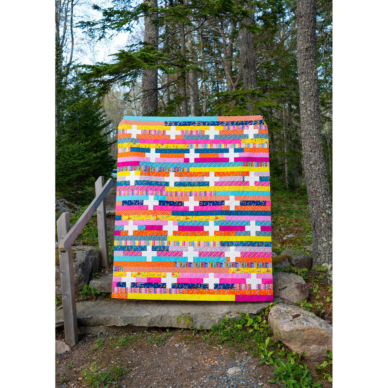 Jelly Plus quilt pattern back cover — fabric requirements chart for lap, throw, and bed sizes by Modernly Morgan
