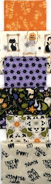 Hall of Fame fat quarter bundle by Paintbrush Studios — 6 coordinated Halloween quilting cotton prints
