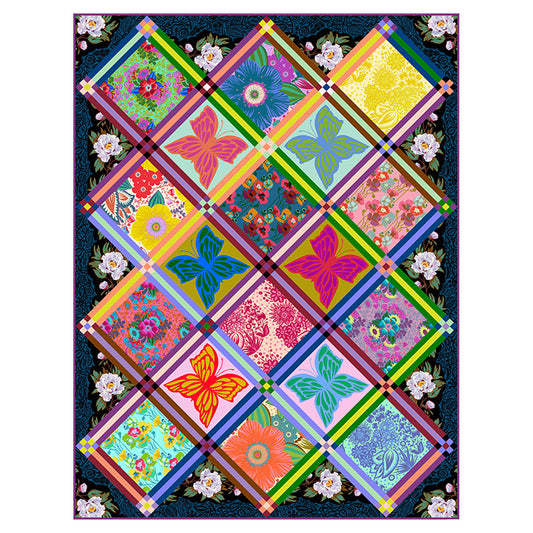 Overdressed Quilt Pattern by Anna Maria for Northcott Fabrics - modern geometric quilt pattern, 64x85 inches