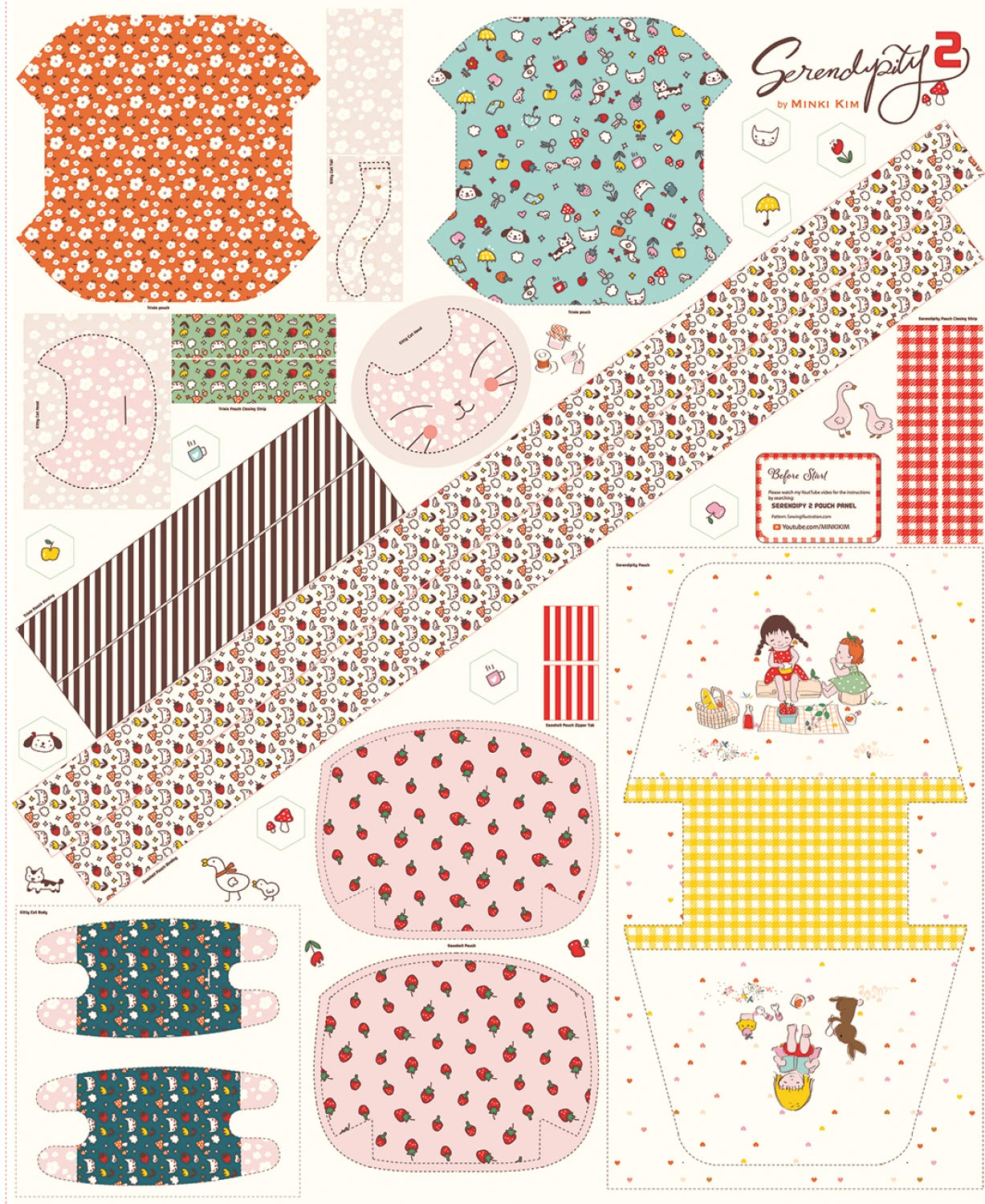 Riley Blake Serendipity 2 35 1/2in x 43 1/2in Pouch Panel by Minki Kim
