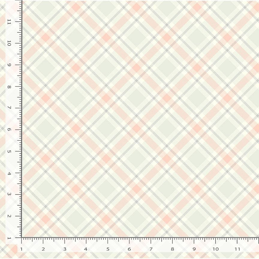 Baby tartan plaid fabric from Timeless Treasures Till the Cows Come Home collection, 100% cotton quilting fabric with soft pastel tartan pattern
