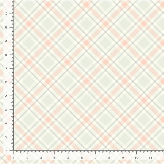 Baby tartan plaid fabric from Timeless Treasures Till the Cows Come Home collection, 100% cotton quilting fabric with soft pastel tartan pattern
