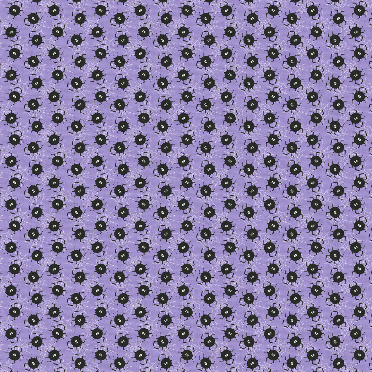 Spiders Stop in Purple from Hall of Fame by Paintbrush Studios — deep purple spider Halloween quilting cotton
