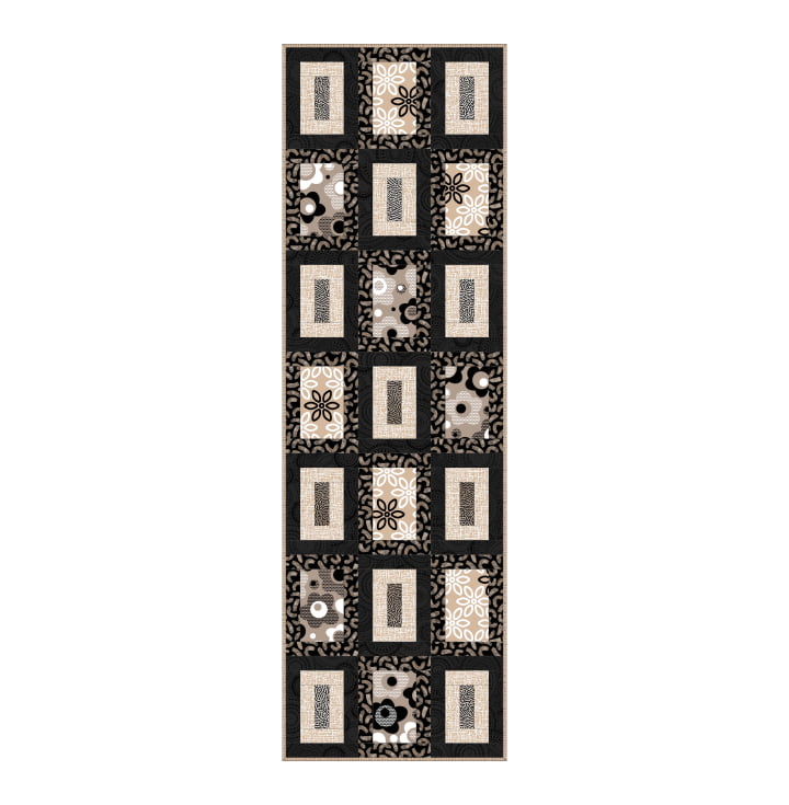 Bench Street Table Runner Pattern by Patrick Lose for Northcott Fabrics – paper pattern, 15.5x49.5 inch table runner, features Soho collection prints
