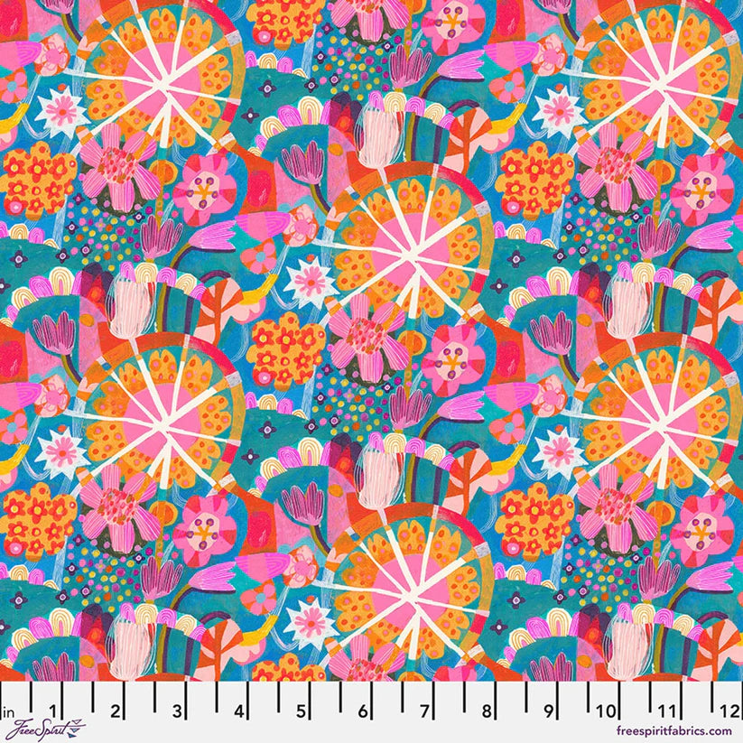 Colori Star Multi quilting fabric by Este Macleod for FreeSpirit Fabrics – vibrant multicolour star print, 100% cotton, 43/44 inches wide
