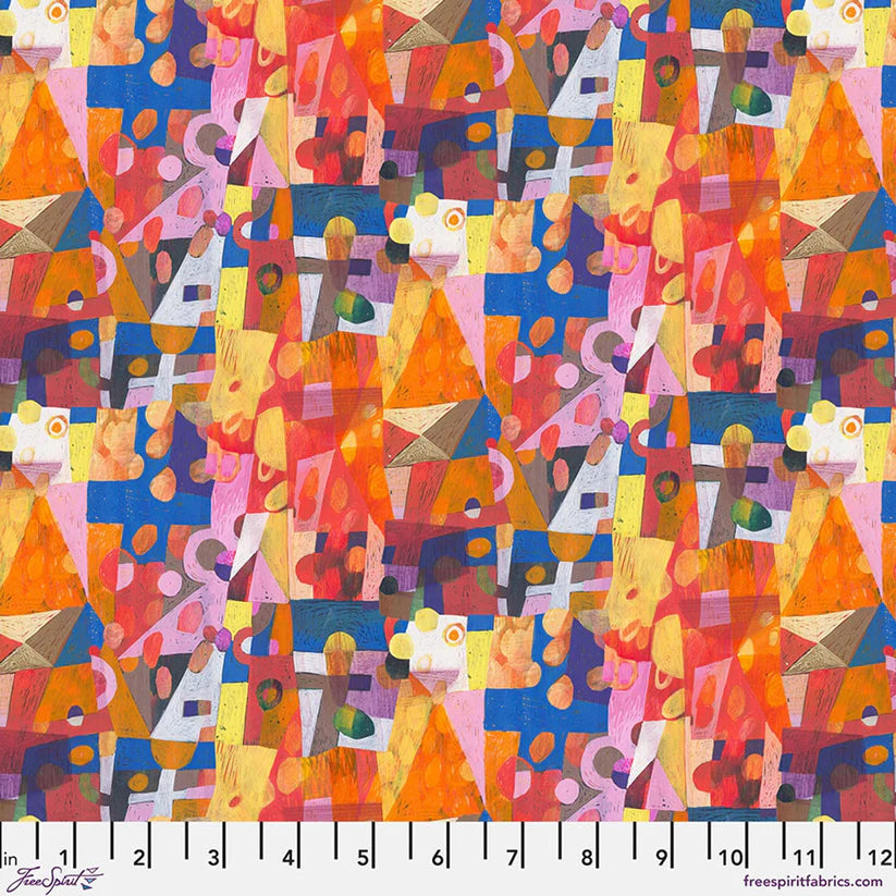 Colori Prism Multi quilting fabric by Este Macleod for FreeSpirit Fabrics – bold multicolour prism print, 100% cotton, 43/44 inches wide
