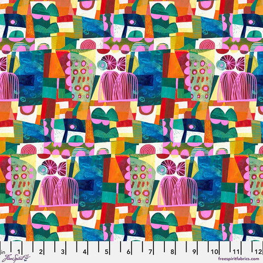 Colori Talipa Multi quilting fabric by Este Macleod for FreeSpirit Fabrics – vibrant multicolour print, 100% cotton, 43/44 inches wide

