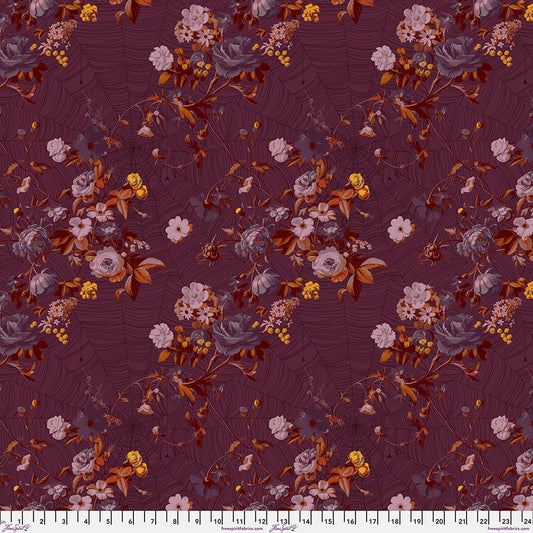 Enrapture Vining Cabernet quilting fabric by Giucy Giuce for FreeSpirit showing botanical vine pattern with roses in deep cabernet wine tones

The alt text saves automatically when you click