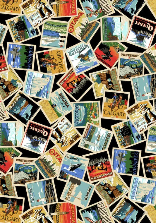 Proudly Canadian Red Pine Designs Postcards Tossed