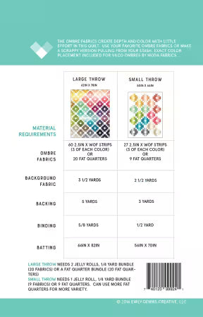 Ombre Gems Quilt Pattern fabric requirements and cutting instructions by Quilty Love
