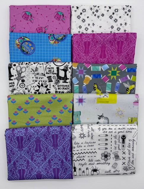 Dear Stella Quilty Helpurrs 10 SKU hand cut bundle .457 meter (1/2 yard)