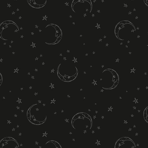 Simply Wicked Moon Black quilting cotton fabric by Deb Grogan for Marcus Fabrics
