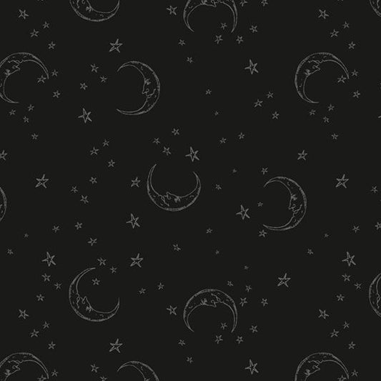 Simply Wicked Moon Black quilting cotton fabric by Deb Grogan for Marcus Fabrics

