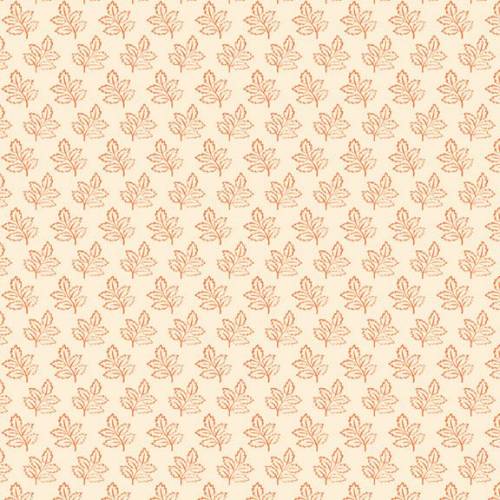 Pattern of orange leaves on a beige background