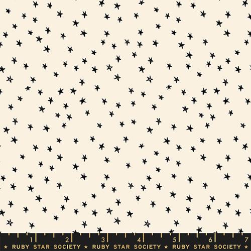 Mini Starry Natural quilting fabric by Alexia Marcelle Abegg for Ruby Star Society – small-scale allover star print in natural tones, 100% cotton, 43/44 inches wide

