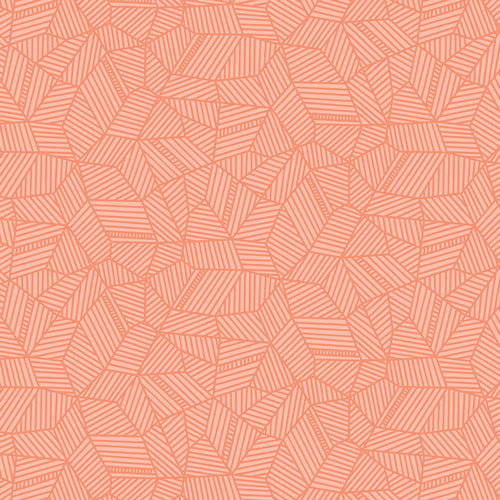 Pattern of small, overlapping triangles in a pinkish color on a matching background