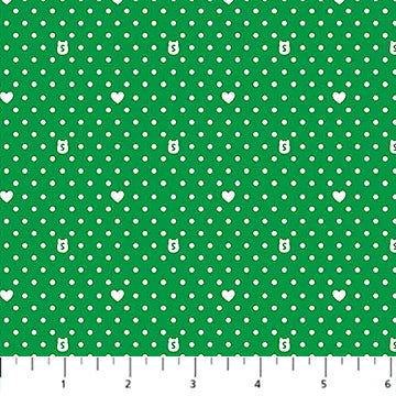 Squishmallows green polka dot quilting fabric by Northcott Fabrics, 100% cotton 43/44 inch wide