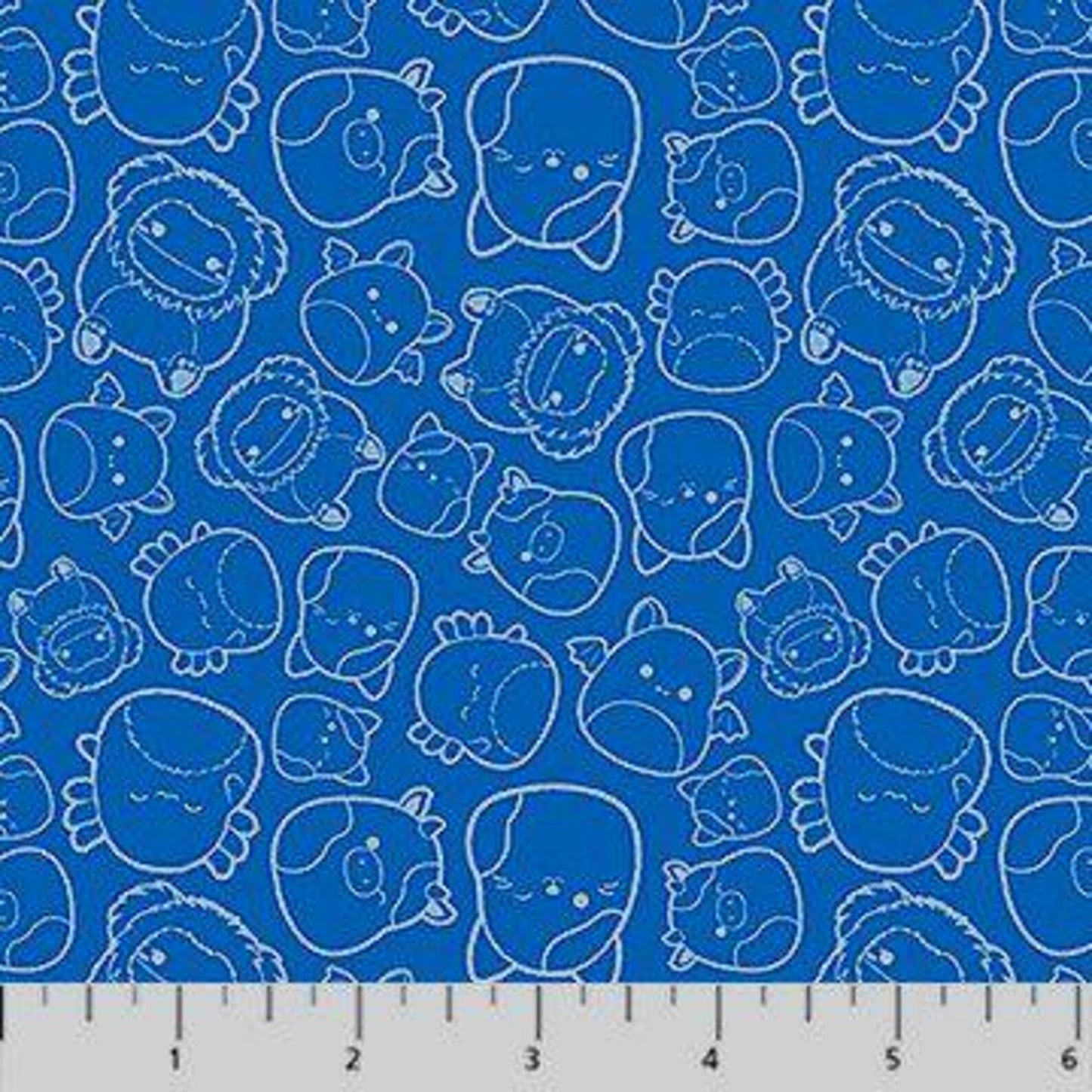 Squishmallows Line Drawn Blue quilting fabric by Northcott Fabrics, 100% cotton 43/44 inch wide
