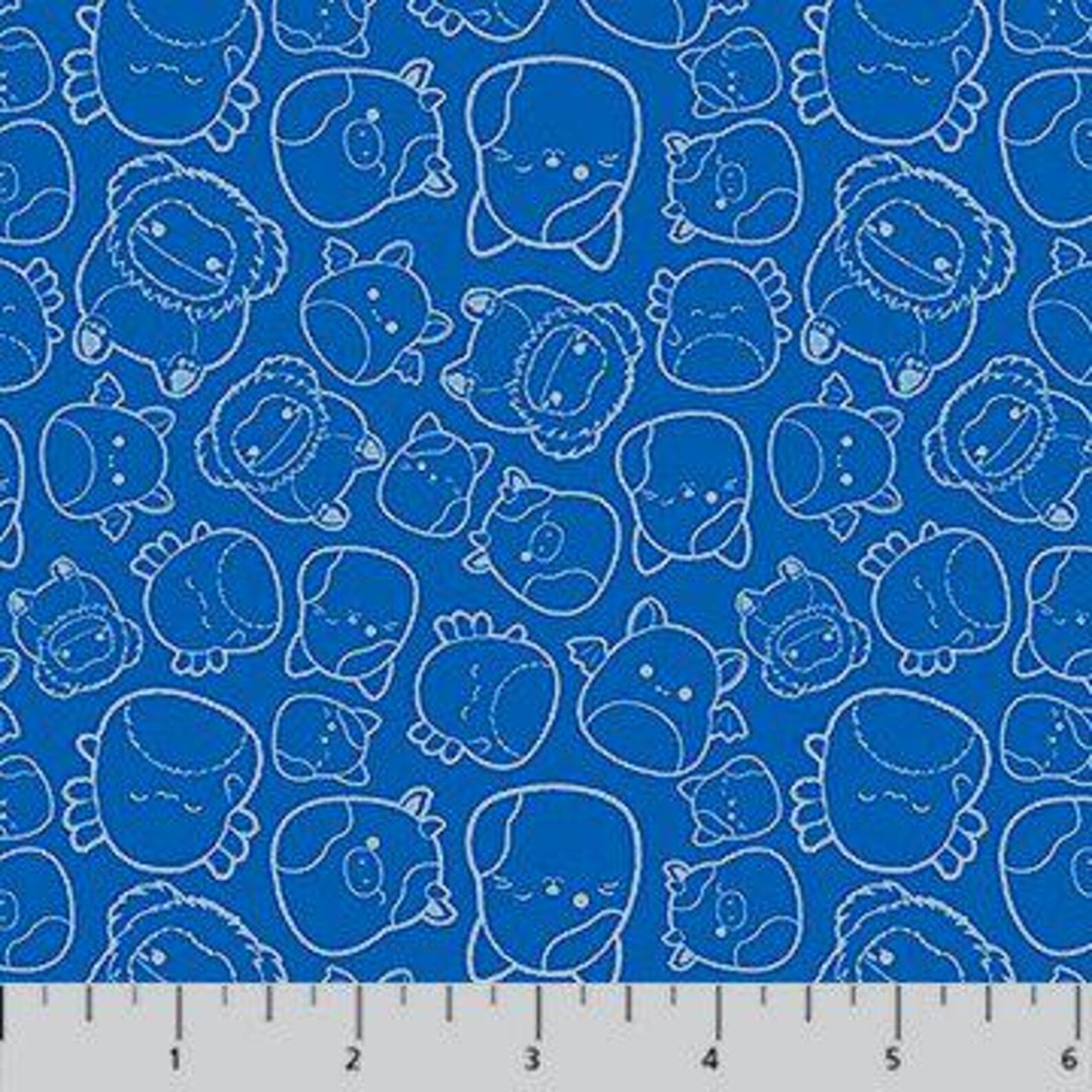 Squishmallows Line Drawn Blue quilting fabric by Northcott Fabrics, 100% cotton 43/44 inch wide