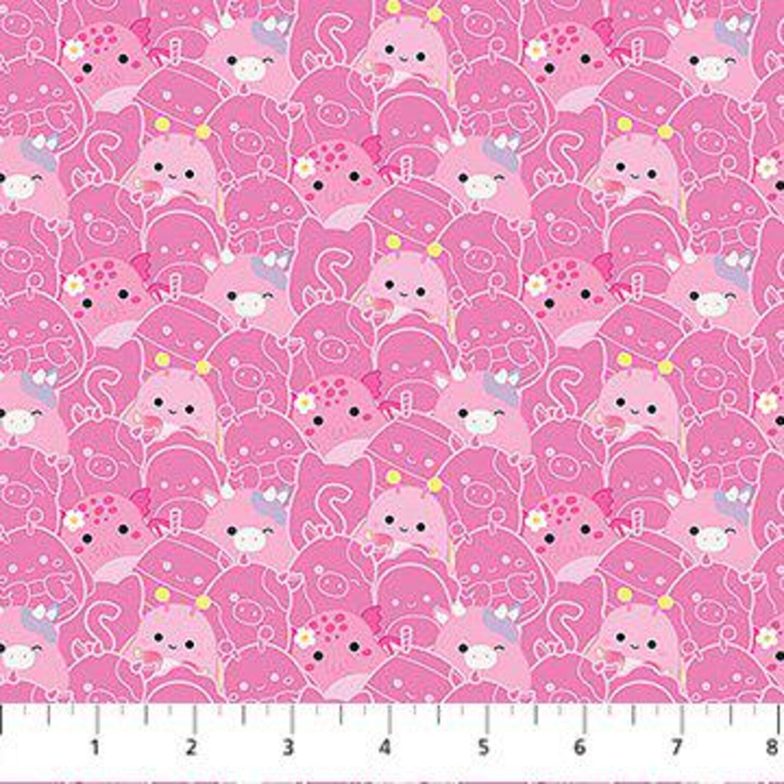 Squishmallows Pink Squad quilting fabric by Northcott Fabrics, 100% cotton 43/44 inch wide