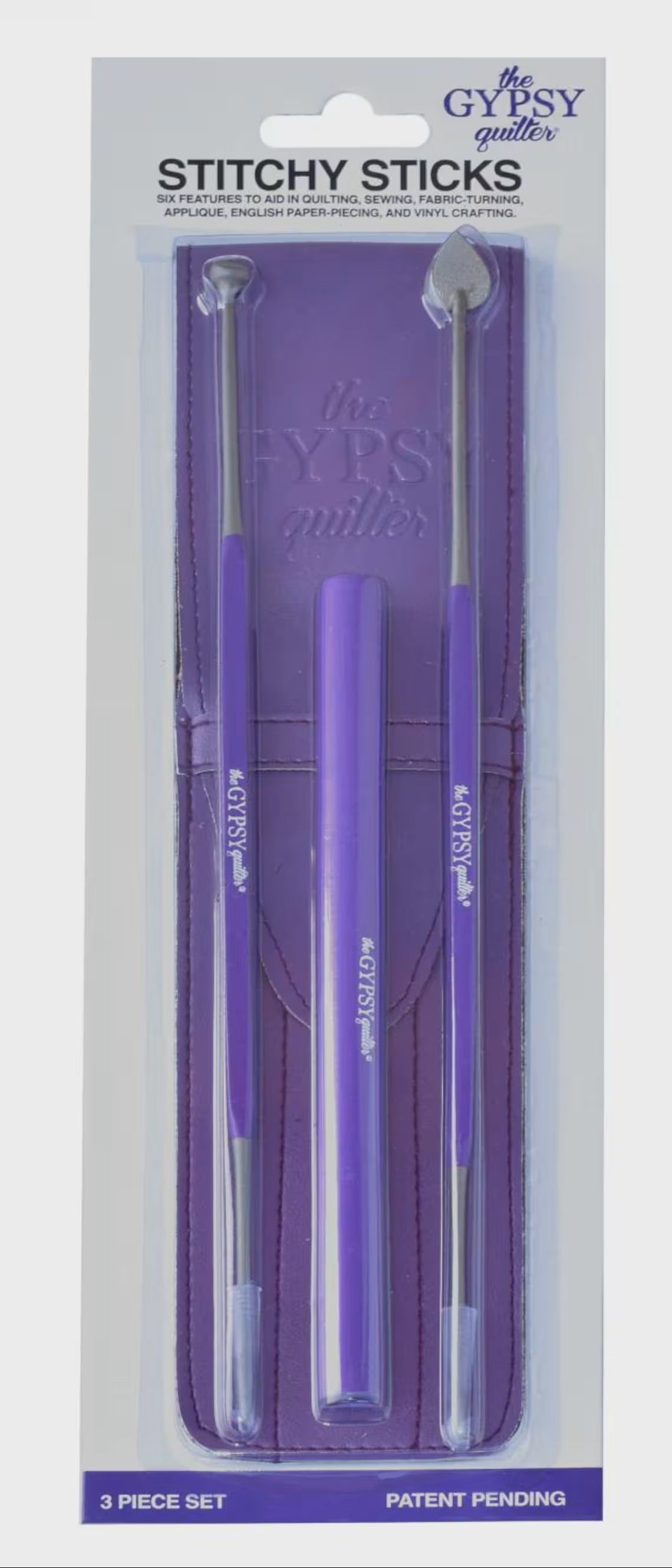 Stitchy Sticks 3 piece set with case by The Gypsy Quilter
