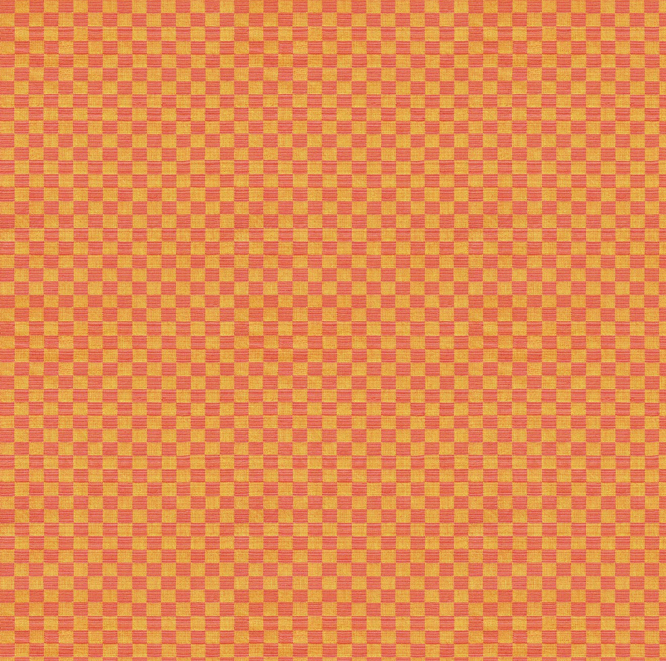 Checkered pattern with alternating orange and red squares on a solid background