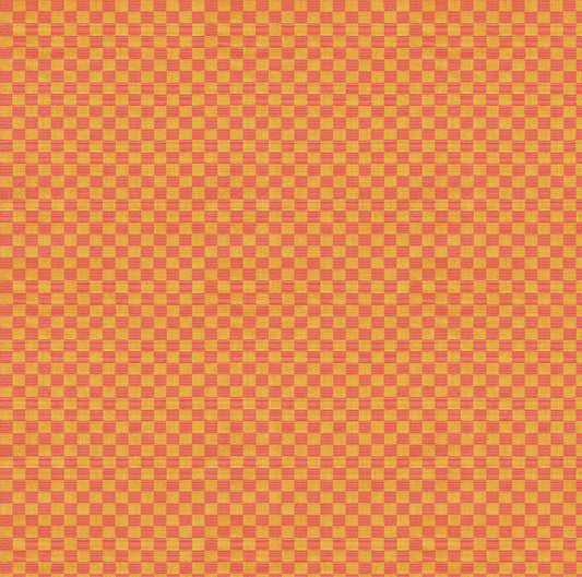 Checkered pattern with alternating orange and red squares on a solid background