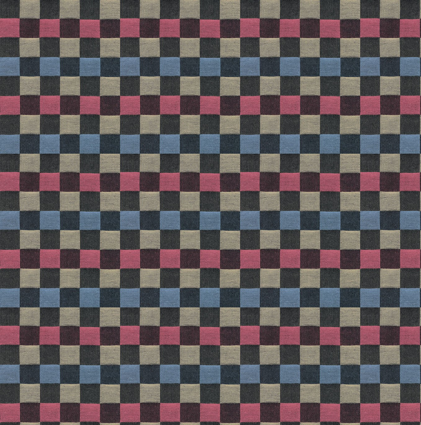 Checkered fabric pattern with pink, blue, and gray squares