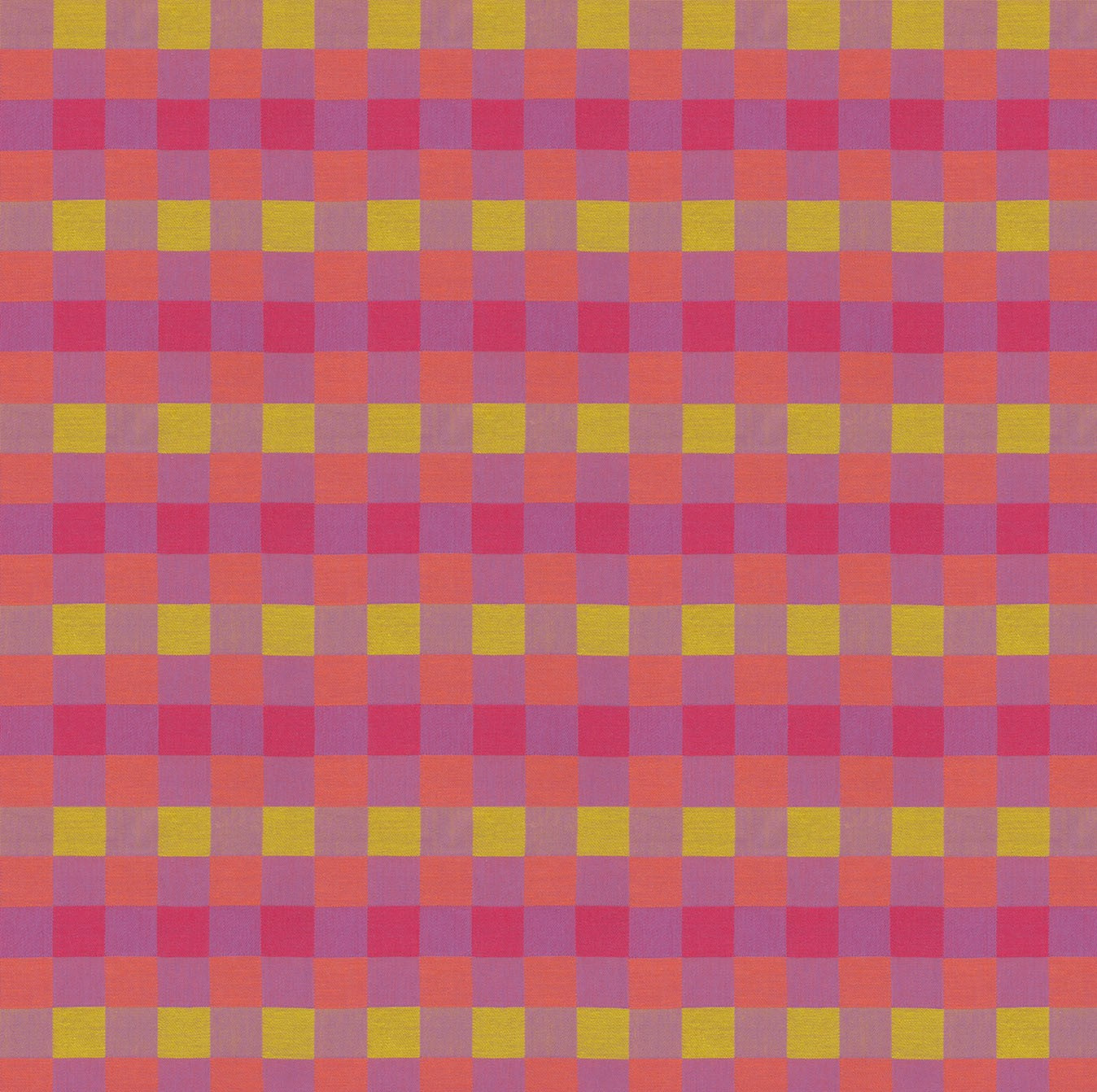 Checkered pattern with pink, purple, and yellow squares